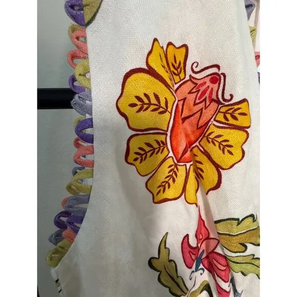 Farm Rio NEW Floral Insects Off White V Neck Sleeveless Maxi, M - Picture 7 of 10